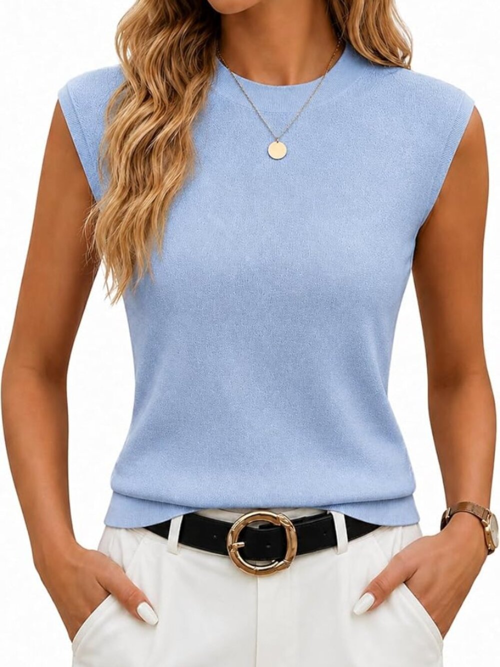 Mock Neck Sweater Vest  Sleeveless Sweater Knit Top, Soft Lightweight NWT